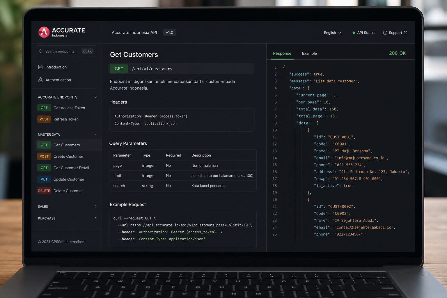Accurate API documentation